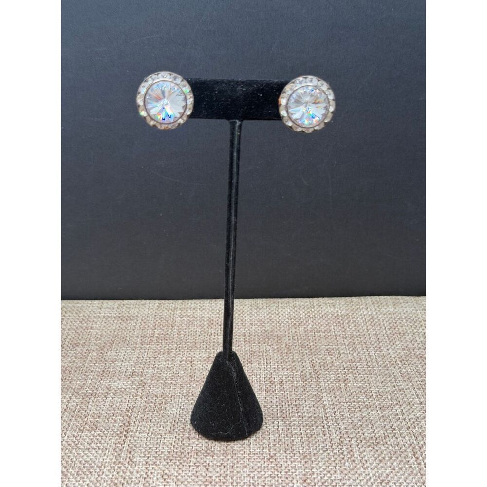 Large Crystal Statement Stud Earrings Round Rhinestone Posts